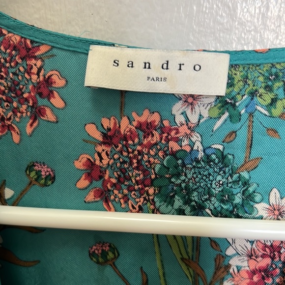 Sandro Paris Hibiscus 🌺 Silk Dress Kimono style like new - Picture 4 of 8